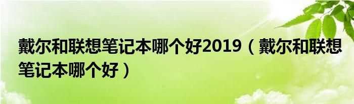 戴尔和联想笔记本哪个好_戴尔和联想笔记本哪个好2019?(戴尔好还是联想好)