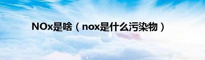 nox是什么污染物_NOx是啥?(nox)