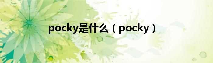 pocky_pocky是什么?(pocky)