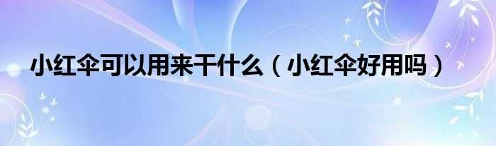 小红伞好用吗?小红伞可以用来干什么?(小红伞)