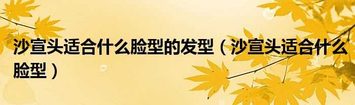 沙宣头适合什么脸型_沙宣头适合什么脸型的发型?(沙宣头适合什么脸型)