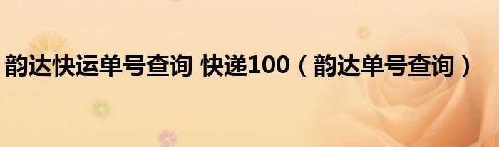 韵达单号查询_韵达快运单号查询_快递100(韵达快运单号查询)