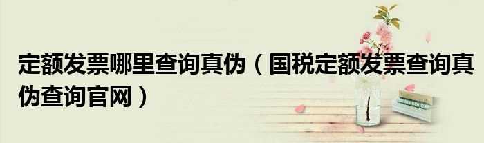 国税定额发票查询真伪查询官网_定额发票哪里查询真伪?(定额发票真伪查询)
