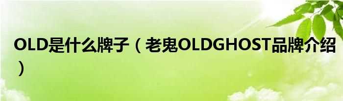 老鬼OLDGHOST品牌介绍_OLD是什么牌子?(old)