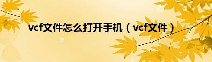 vcf文件_vcf文件怎么打开手机?(vcf)