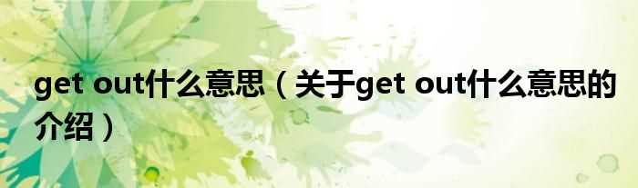 关于get_out什么意思的介绍_get_out什么意思?(get out)