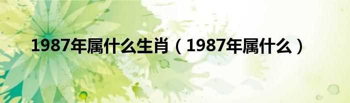 1987年属什么_1987年属什么生肖?(1987年属什么生肖)