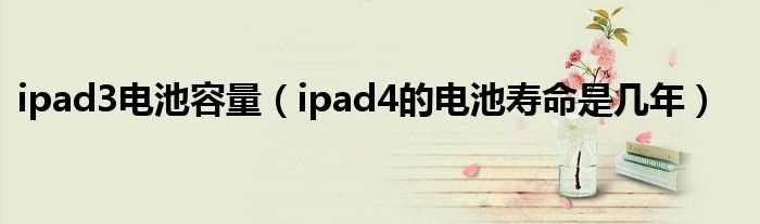 ipad4的电池寿命是几年_ipad3电池容量?(ipad3电池容量)