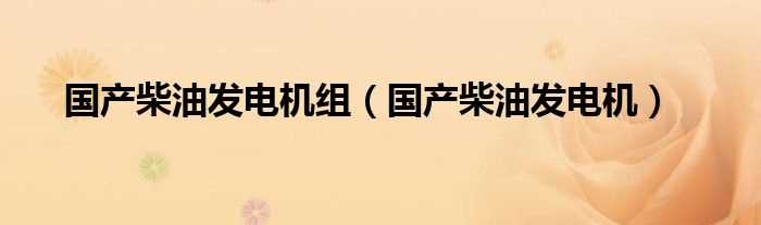 国产柴油发电机_国产柴油发电机组(国产柴油发电机)