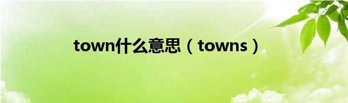 towns_town什么意思?(towns)