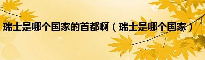 瑞士是哪个国家_瑞士是哪个国家的首都啊?(瑞士是哪个国家)