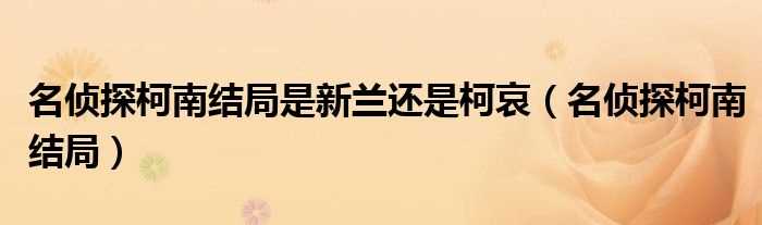 名侦探柯南结局_名侦探柯南结局是新兰还是柯哀(名侦探柯南大结局兰)