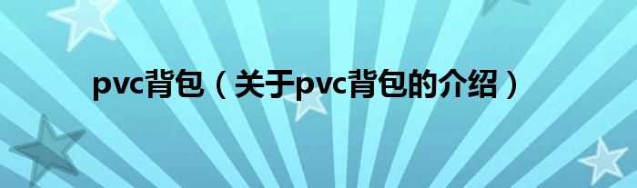 关于pvc背包的介绍_pvc背包(pvc背包)