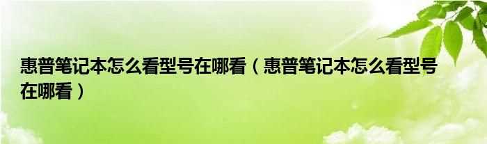 惠普笔记本怎么看型号?__在哪看_惠普笔记本怎么看型号在哪看?(惠普电脑怎么看型号)