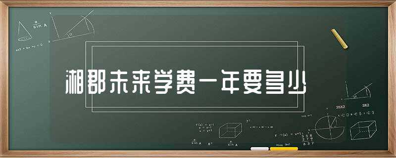 湘郡未来学费一年要多少?(湘郡未来实验学校学费)