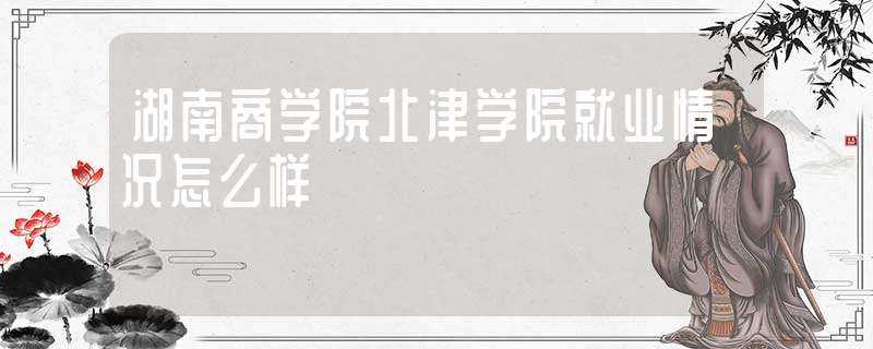 湖南商学院北津学院就业情况怎么样?(湖南商学院北津学院怎么样)