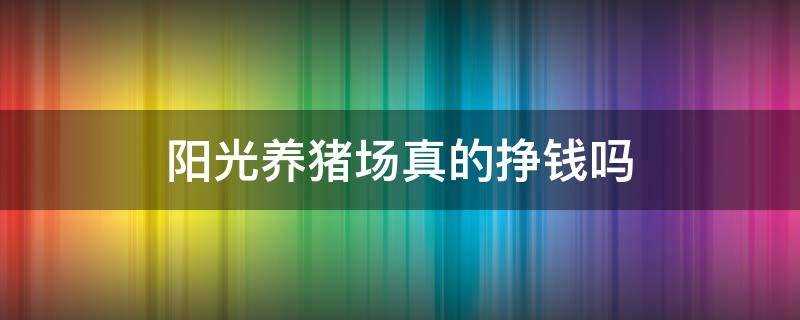 阳光养猪场赚钱是真的吗?靠谱不(阳光养猪场能挣多少)?