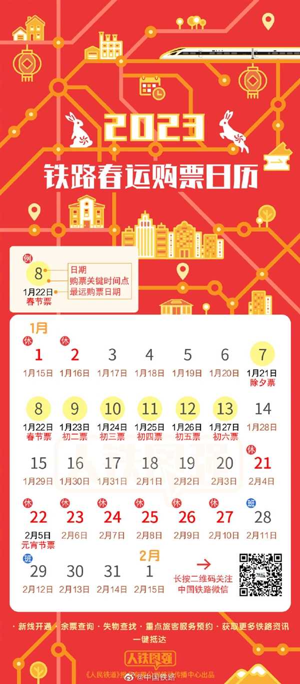 2023铁路春运正式开启！今日可买除夕车票：抢票攻略收好