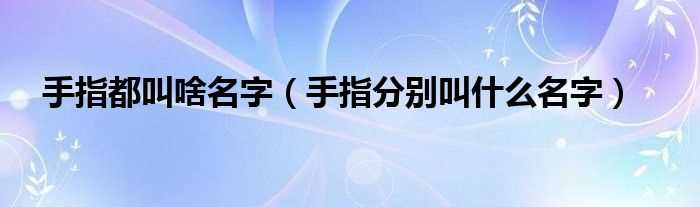 手指分别叫什么名字_手指都叫啥名字?(手指)