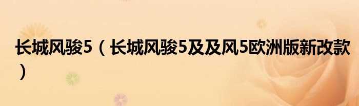 长城风骏5及及风5欧洲版新改款_长城风骏5(长城风骏5欧洲版)