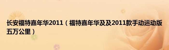 福特嘉年华及及2011款手动运动版五万公里_长安福特嘉年华2011(长安福特嘉年华2011)