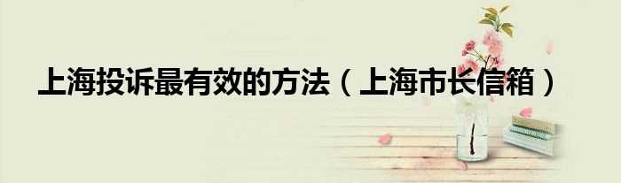 上海市长信箱_上海投诉最有效的方法(上海市长信箱)