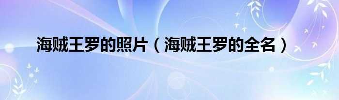 海贼王罗的全名_海贼王罗的照片(海贼王罗)