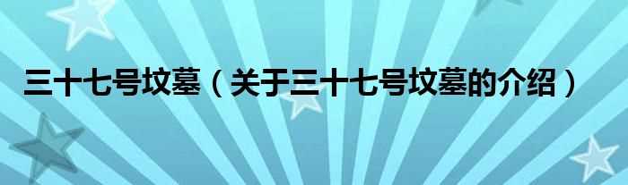 关于三十七号坟墓的介绍_三十七号坟墓(三十七号坟墓)