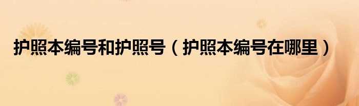 护照本编号在哪里_护照本编号和护照号?(护照本编号)