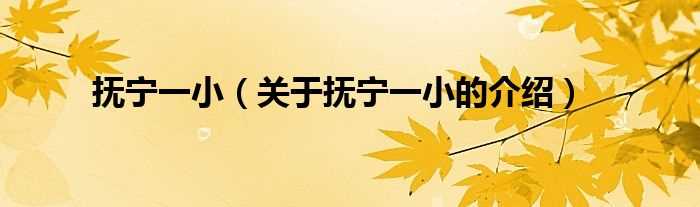 关于抚宁一小的介绍_抚宁一小(抚宁一小)