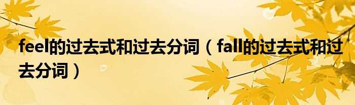 fall的过去式和过去分词_feel的过去式和过去分词(feel的过去式)