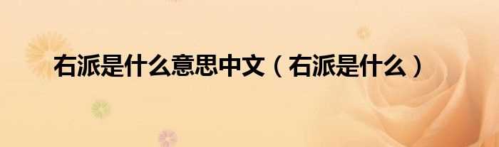 右派是什么_右派是什么意思中文?(右派是什么意思)