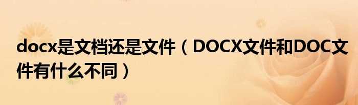 DOCX文件和DOC文件有什么不同_docx是文档还是文件?(docx)