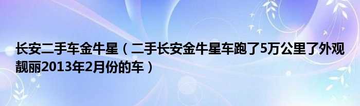 二手长安金牛星车跑了5万公里了外观靓丽2013年2月份的车_长安二手车金牛星(长安金牛星图片)