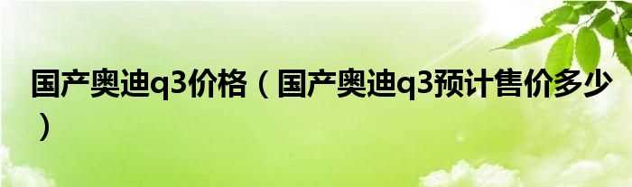 国产奥迪q3预计售价多少_国产奥迪q3价格?(奥迪q3国产)