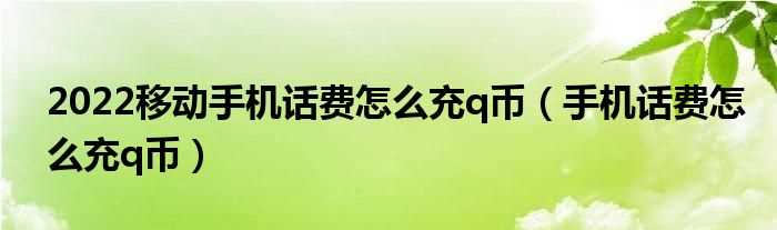 手机话费怎么充q币_2022移动手机话费怎么充q币?(移动话费充q币)