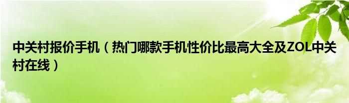 热门哪款手机性价比最高大全及ZOL中关村在线_中关村报价手机?(中关村在线手机)