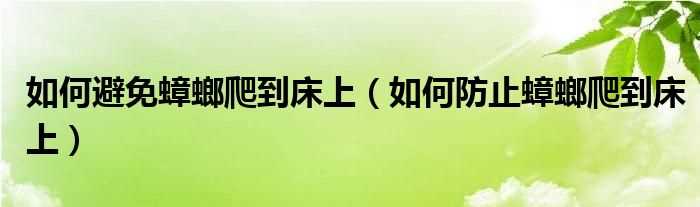 怎么防止蟑螂爬到床上_怎么避免蟑螂爬到床上?(如何避免蟑螂晚上爬床)