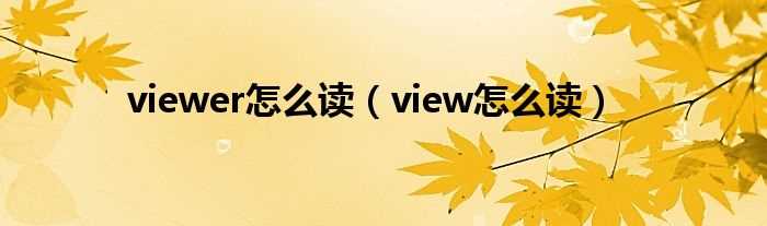 view怎么读_viewer怎么读?(viewer)