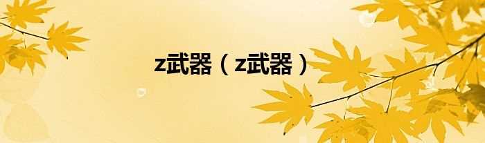 z武器_z武器(z武器是什么)