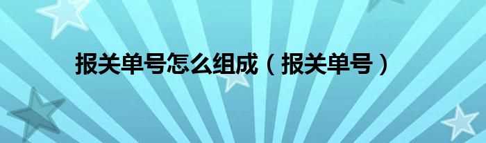 报关单号_报关单号怎么组成?(报关单号)