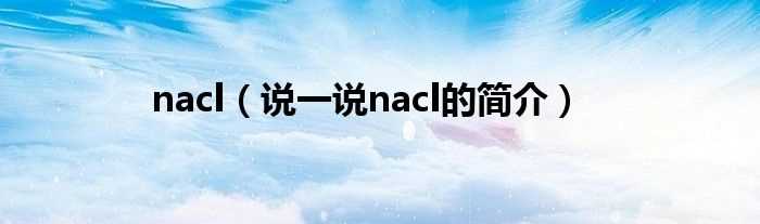 说一说nacl的简介_nacl(nacl)