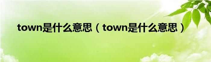 town是什么意思_town是什么意思?(town)