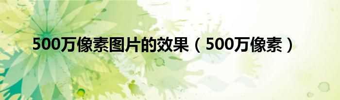 500万像素_500万像素图片的效果(500万像素)