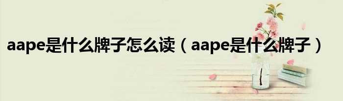 aape是什么牌子_aape是什么牌子怎么读?(AAPE是什么品牌)