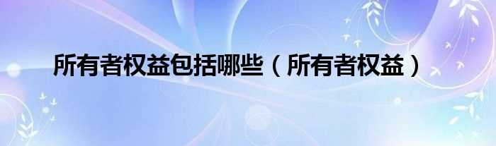 所有者权益_所有者权益包括哪些?(所有者权益)