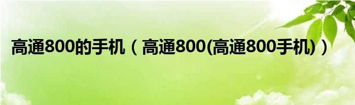 高通800(高通800手机_高通800的手机)(骁龙800)