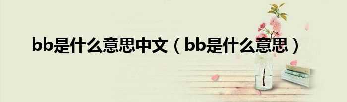 bb是什么意思_bb是什么意思中文?(bb)