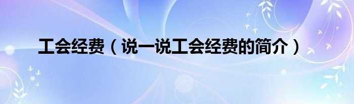 说一说工会经费的简介_工会经费(工会经费)