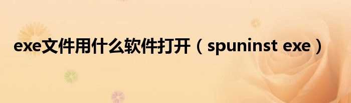 spuninst_exe_exe文件用什么软件打开?(spuninst)